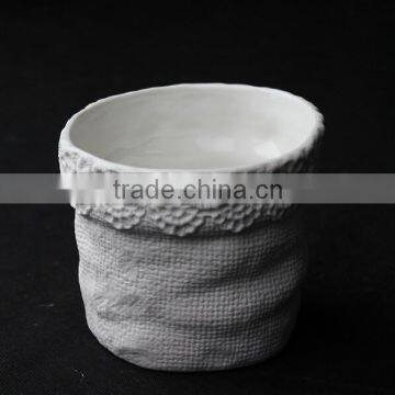 Hot Sale Indoor Small White Ceramic Flower Pot