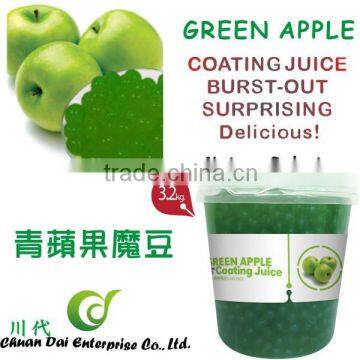 Taiwan bubble tea Green Apple coating juice boba