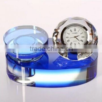 Diamond Crystal Perfume Bottle With Clock For Home Decorations