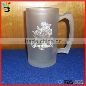 frosted glass beer mug stein with custom logo