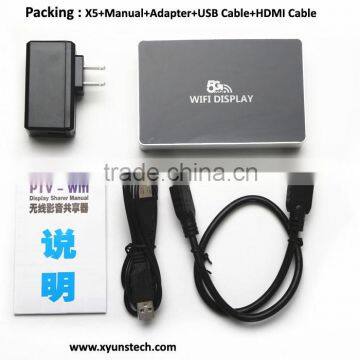 New Hot Sell HDMI TV Receiver 2.4G+5G Wireless share Multi-media files from smart phone to TV/Projector