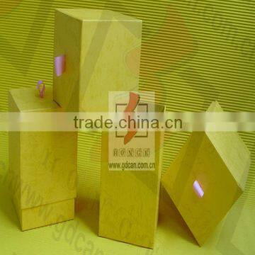 yellow square candle box with lid