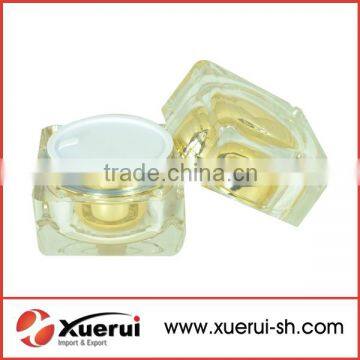 round square golden acrylic jar, cosmetic cream jar