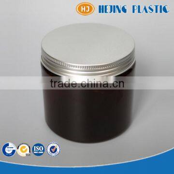 Factory sale 400ml brown PET plastic jar with screw cap for skin care and hair care