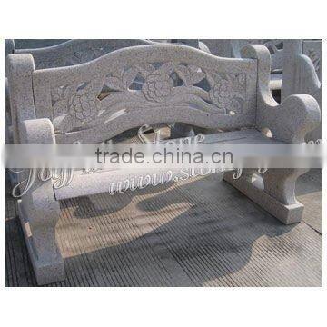 Carved Granite Bench, Stone bench with flower carvings