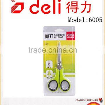 Deli Office and Student Scissors Stainless steel scissors Model 6005 green