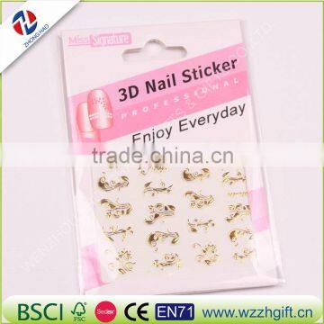 New Fashion 3d Gold Silver Nail Art Stickers Decals Hot Stamping Flower Nail Tips Decorating Tools