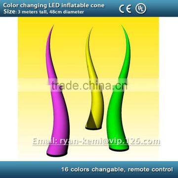 color changing LED light decoration inflatable cone wedding party inflatable cone decorative LED inflatable