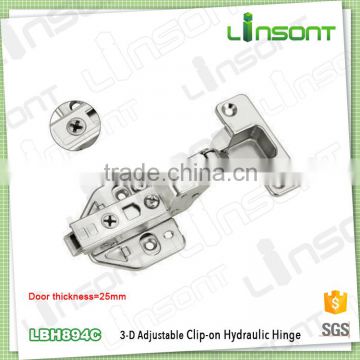 High quality 3-D adjustable hydraulic clip on ball bearing hinge hardware concealed hinge for thick door