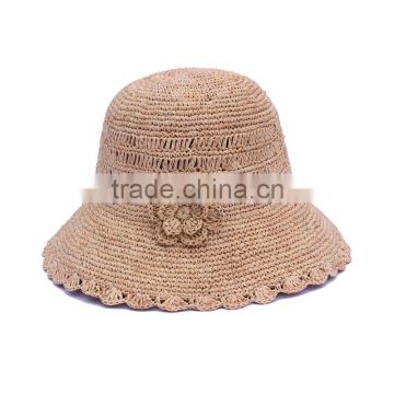 Wholesale fashion wide brim weaving straw hat for summer