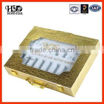 Customized Paper Luxury Pure Golden Cosmetic Box photo-2