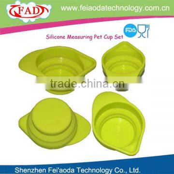 Lime Color Portable Silicone Travel Camping Cup Pet Food Measuring Cup