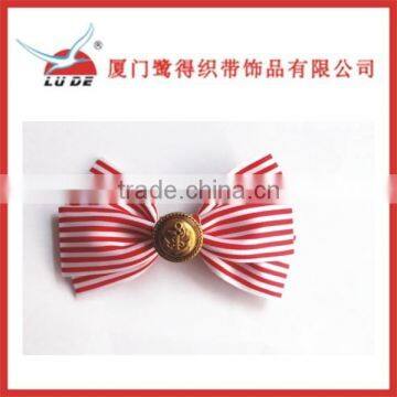 2015 hot sale ribbon hair bow with barrette for girls decoration