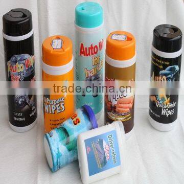 CE CERTIFICATION, Car Auto Cleaning Tube Pack Wet Wipe, OEM offered