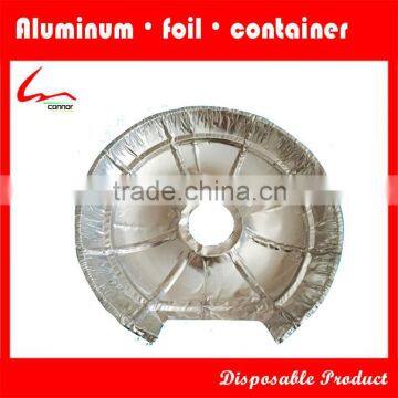 8'' Disposable Square Aluminium Foil Gas Stove Liner With One Hole