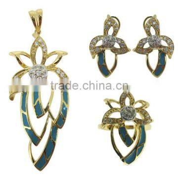 18k gold jewelry pendant set QMH015