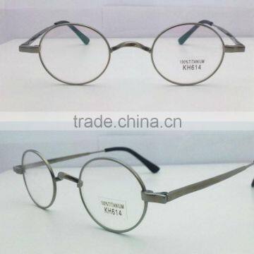 high quality eye glasses 100% round titanium eyeglasses frames KH614