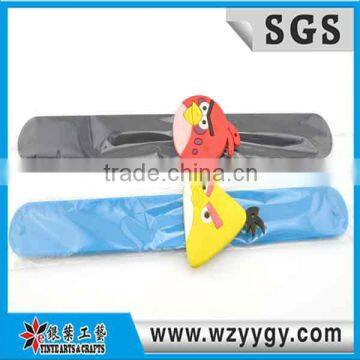 Birds design silicone slap band with debossed logo for kids