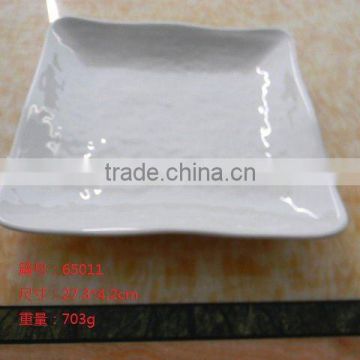 square melamine white plate