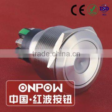 30 Years Industry Leader ONPOW Metal Push Button Switch GQ25-L-11D/S Dia. 25mm stainless steel dot illuminated IP65 CE ROHS