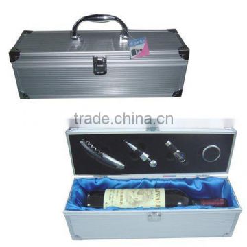 Aluminum wine gift box with accessories