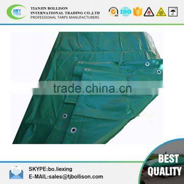6' x 8' Flame Retardant Tarp 22 oz Green Vinyl Tarps From PVC Laminated Polyester Fabric
