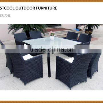 RATTAN GARDEN DINING TABLE + 8 CHAIRS PATIO WICKER RESIN IN OUTDOOR DECK