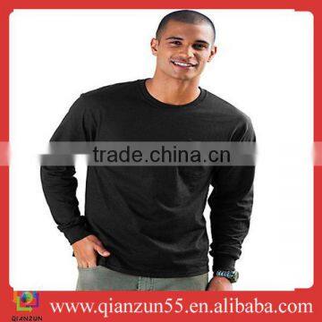 Fashion Men's long sleeve blank black t-shirts