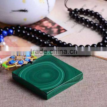 Natural Malachite Square Pendant for sale