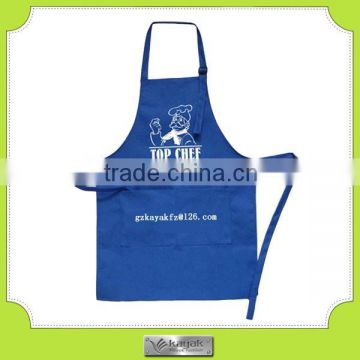 Custom cheap blue fabric printed aprons for workshop