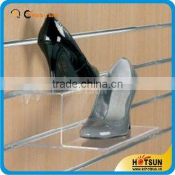 double L shape acrylic shoe display for retail store