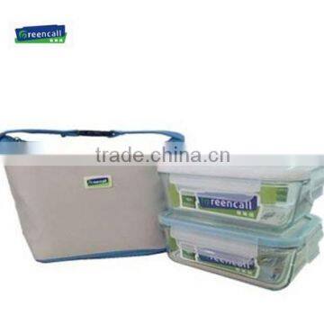 2pcs high quality heat resistant glass food container set