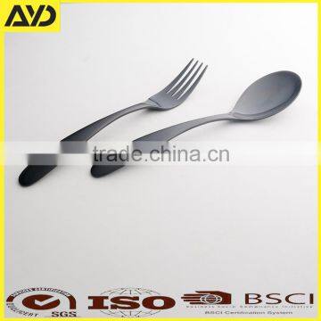 4pcs Black Stainless Steel Dinnerware Knives Fork Spoon Teaspoon Cutlery