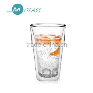 High quality wholesale double wall glass juice cup for restaurant family daily use N6089