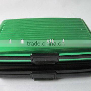 aluminum card holders in green and black colors