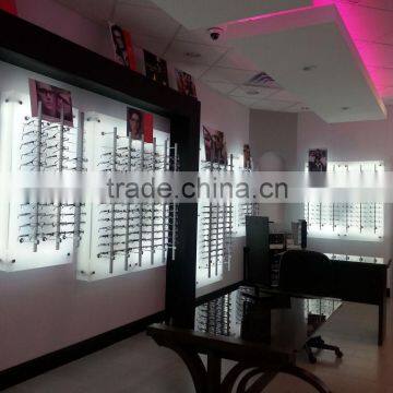 wall mounted glasses display