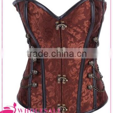 Women sexy brown tie in back steampunk corset