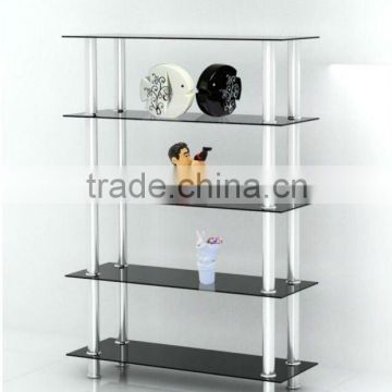 New Black Glass & Stainless Steel Display Stand