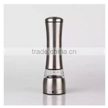 Brushed Stainless Steel Salt Mill and Pepper Grinder Set With Glass Bottle