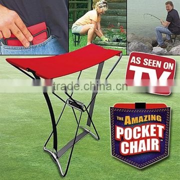 New Foldable Pocket Chair Portable Stool Chair For Camping Fishing + Carry Case