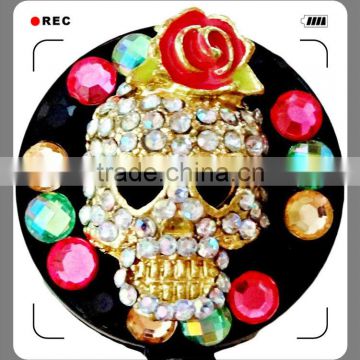 Retractable crystal badge reel,rhinestone YOYO