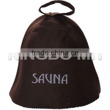 Embroider Wool Sauna Cap