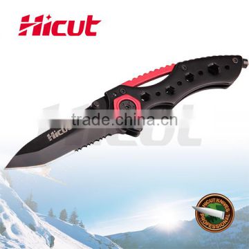 Camping Knife with Clip,Black Coating Blade Liner Lock Folding Knife