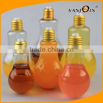 200ML - 700ML Bulb Shape Plastic Juice Cup , Light Bulb Candy Plastic Bottle