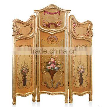 Hand Painting Folding Screen Antique Violet Curio Floor Screens Classic Wooden Furniture Decorative Screen photo-3