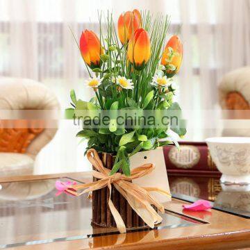 New Design Wedding Decorative Silk Flowers Artificial Potted Tulips photo-2