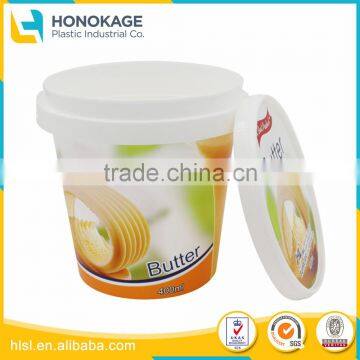 400g Waterproof Food Packaging Plastic Container for Butter Cup,Bucket with Lid for Cheese Package