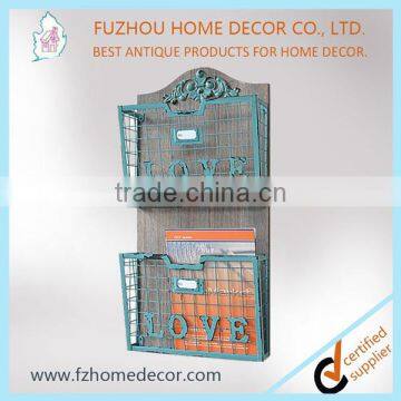 Hot sale wall mounted metal file holder with metal letter decors