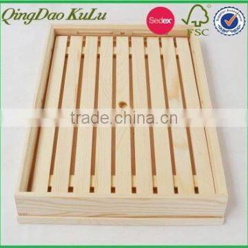 unfinished wooden crate tray,multi-purpose storage wooden tray for sale