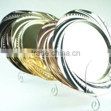 Royal Round Stainless Steel Wedding Plates With Multi Size and Clourful photo-2
